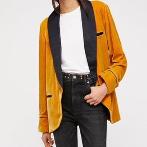 Free People Velvet Tuxedo Blazer Size XS